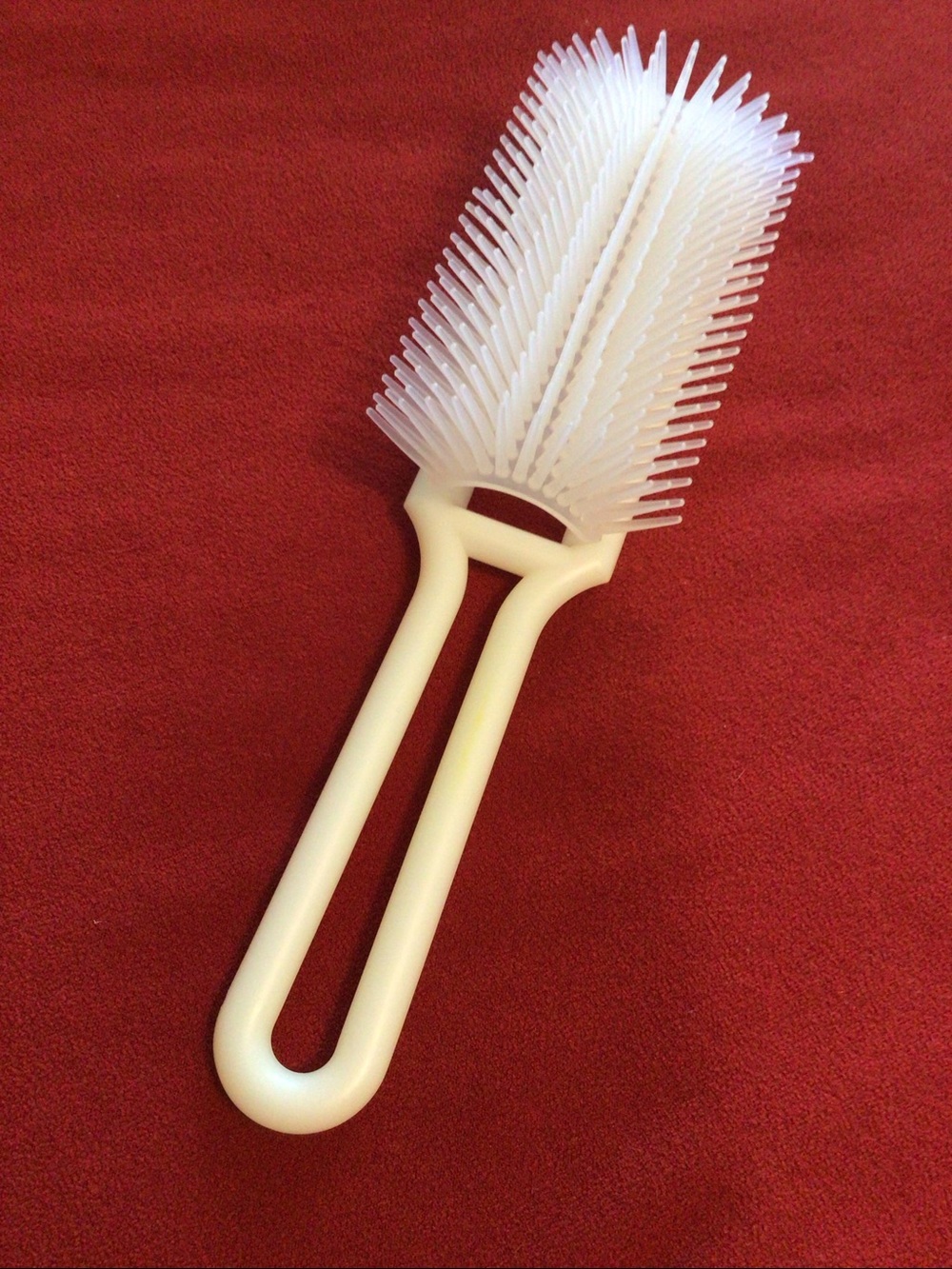 Vintage Retro Tuppercraft 8" Hair Brush Off White Handle Tupperware 412 NOS